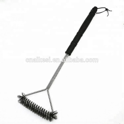 High quality PP handle stainless steel  wire brush grill bbq cleaning brush